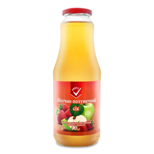 Сік Яблучно-Полуничний Н/О, В/Ґ, 1л