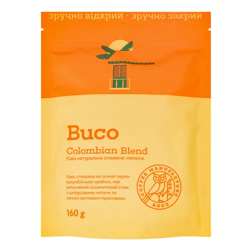 Кава натуральна смажена мелена Colombian Blend Buco д/п 160г