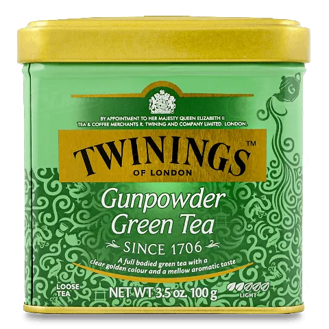 Чай зелений Twinings Gunpowder в залізній банці, 100г