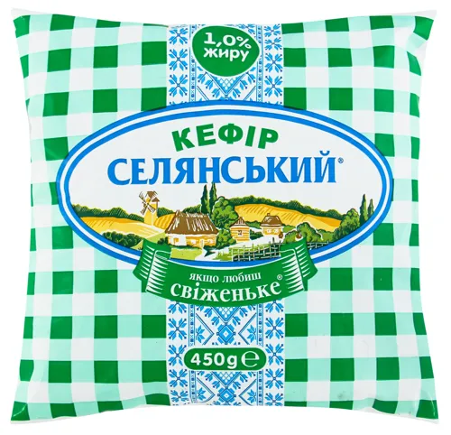 Кефір 1% Селянський м/у 450г