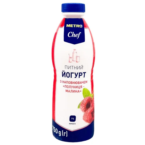 Йогурт Metro Chef Полуниця-малина 1% 750г