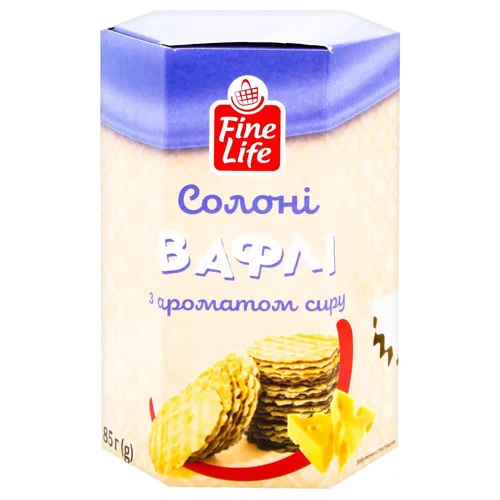 Вафлі Fine Life солоні з ароматом сиру 85г