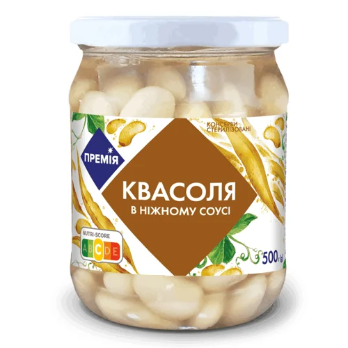 Квасоля Премія в ніжному соусі стерилізована,500г