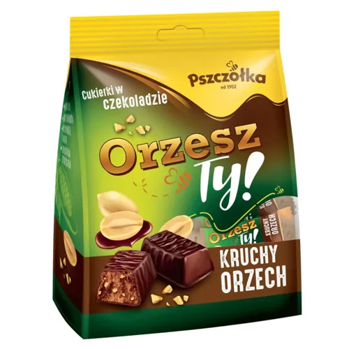 Цукерки Pszczolka шоколадні з арахісом та рисовими пластівцями 240г