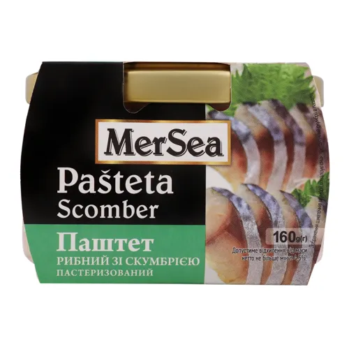 Паштет рибний зі скумбрією Pasteta scomber MerSea с/б 160г