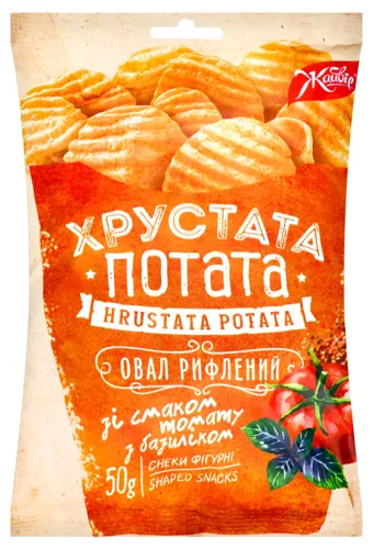 Снеки Жайвір Хрустата Потата фігурні томат-базилік 50г х6