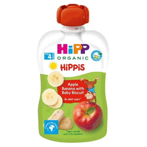 Пюре фруктове Hipp Hippis Яблуко-банан з печивом 100г
