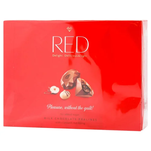 Цукерки RED Delight молочний шоколад з горіховою начинкою 132г