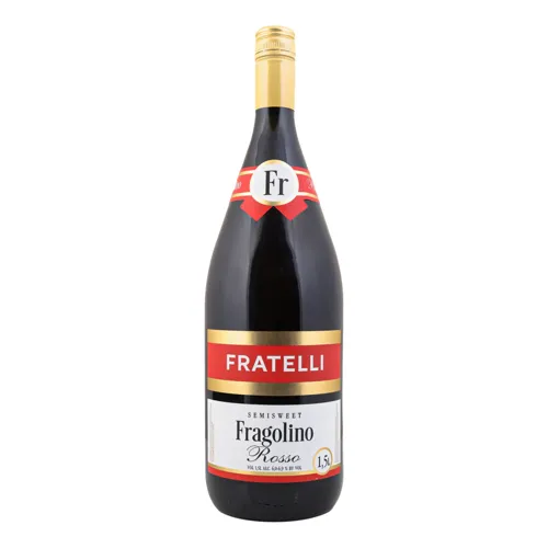 Напій винний «Rosso Fragolino Fratelli» 1.5л 6-6.9% червоний напівсолодкий ігристий