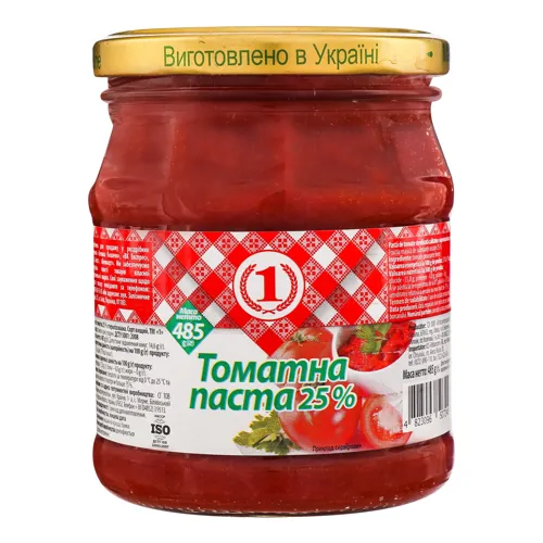 Паста томатна 25% №1 скляна банка 485г
