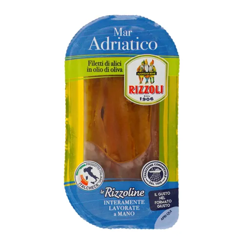 Персерви філе анчоуса солоне в оливковій олії Mar Adriatico Rizzoli п/у 40г