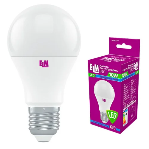 Лампа ELM Led B60 10W PA10S E27 4000 18-0177