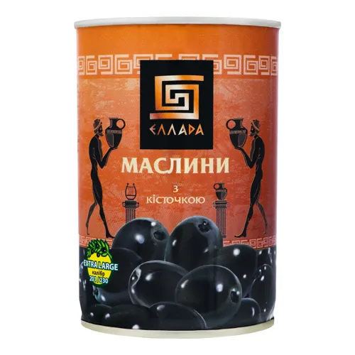 Маслини з кісточкою Ellada з залізній банці 420г