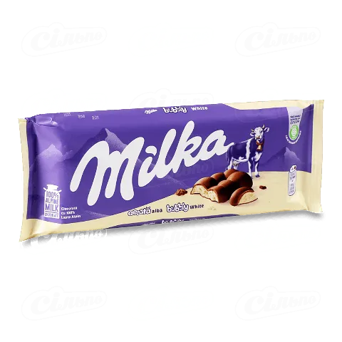 Шоколад Milka Bubbly White молочний з білим пористим 95г