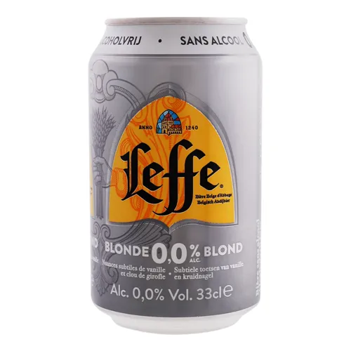 Пиво 0.33л 0.05% світле пастеризоване Blonde 0.0 Leffe з/б