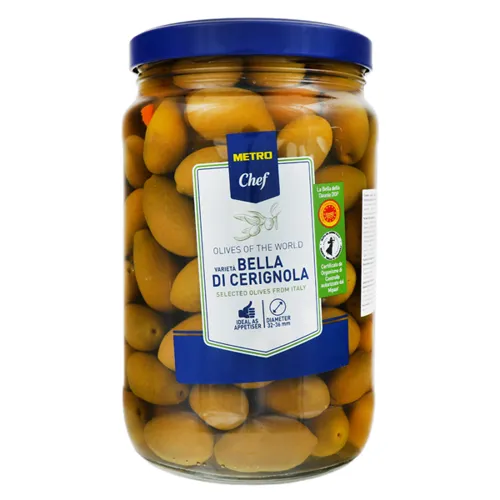 Оливки Metro Chef Bella di Cerignola зелені у розсолі 1600г