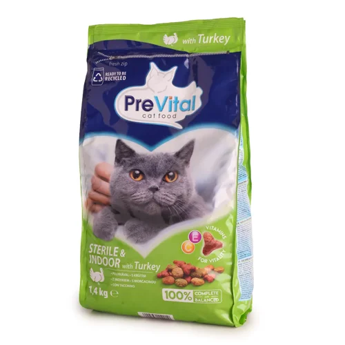 Корм для котів PreVital з індичкою сухий