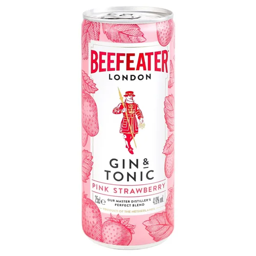 Напій слабоалкогольний Beefeater Gin&Tonic Pink Strawberry 4,9% 250мл