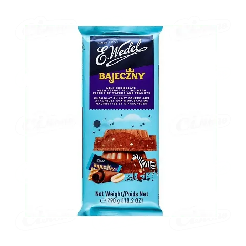 Шоколад молочний E.Wedel Bajeczny зі шматочками вафель та арахісу, 100г