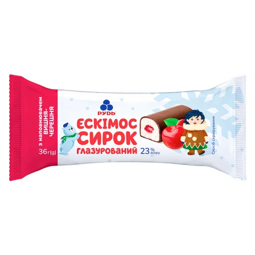 Сирок глазурований Рудь Ескімос вишня-черешня 23% 36г