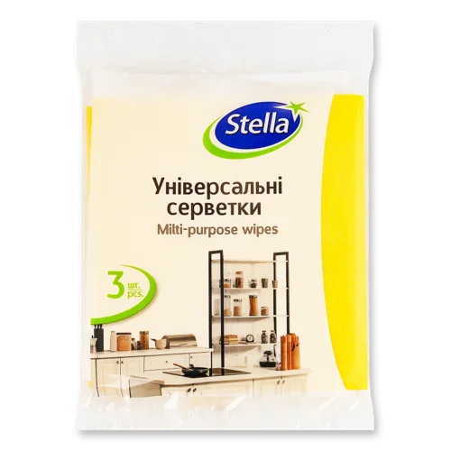 Універсальні Серветки Stella 30х34см, 3 шт, в/с