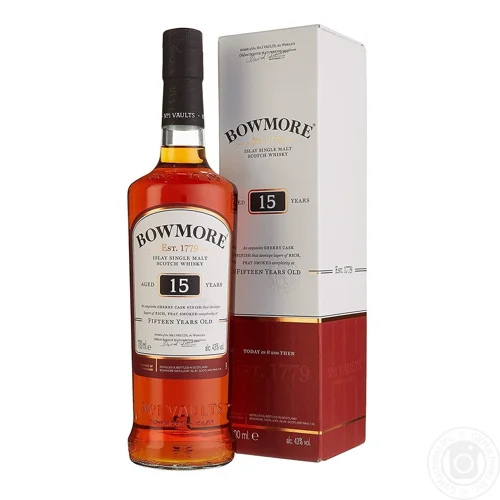 Віскі Bowmore Darkest 15 років 43% 0,7л