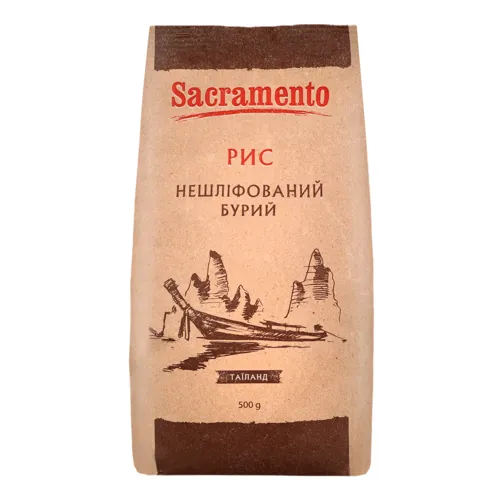 Рис нешліфований бурий Sacramento м/у 500г