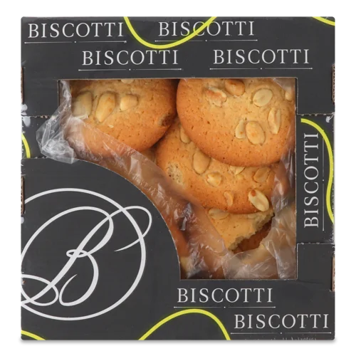Печиво Здобне Пісочно-Відсадне Американське з Арахісом, Biscotti, к/у, 0.225кг