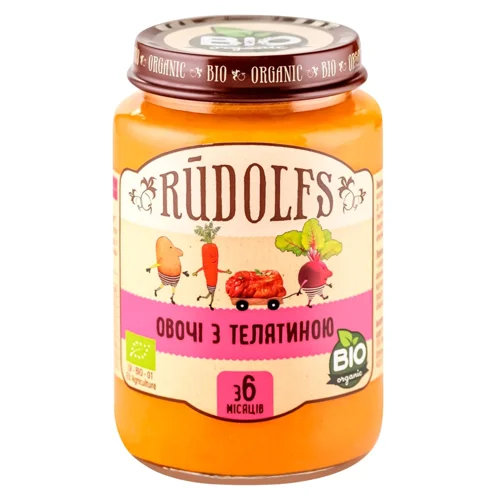 Пюре Rudolfs телятина з овочами 190г