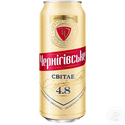 Пиво Чернігівське світле 4.8% з/б, 0.5л