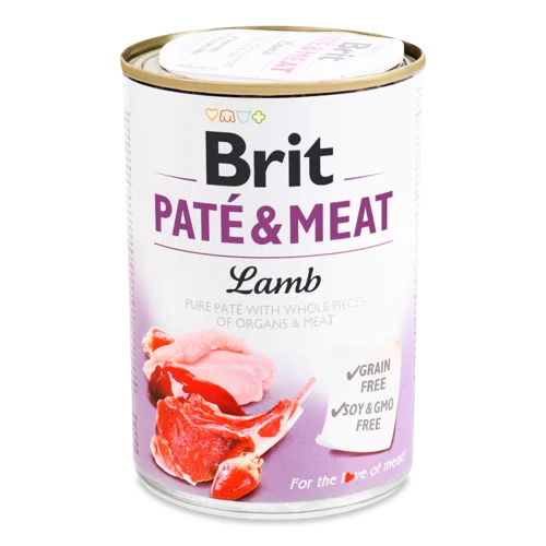 Корм Консервований Для Дорослих Собак Lamb Pate&Meat Brit з/б, 400г