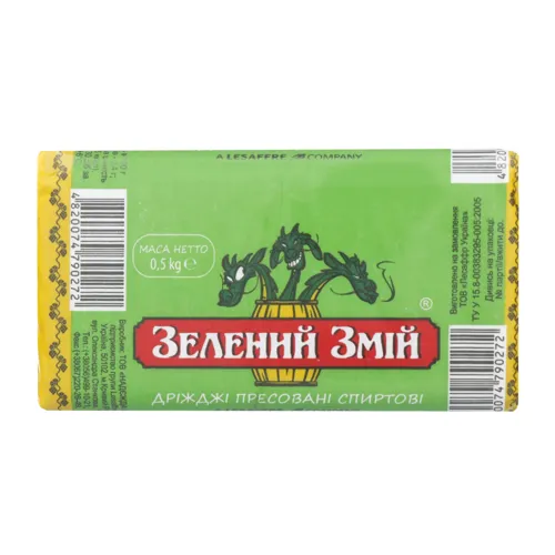 Дріжджі пресовані хлібопекарські спиртові Зелений Змій м/у 500г