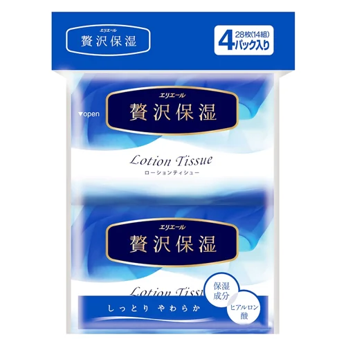Хустинки Elleair Premium Lotion паперові 4х14шт