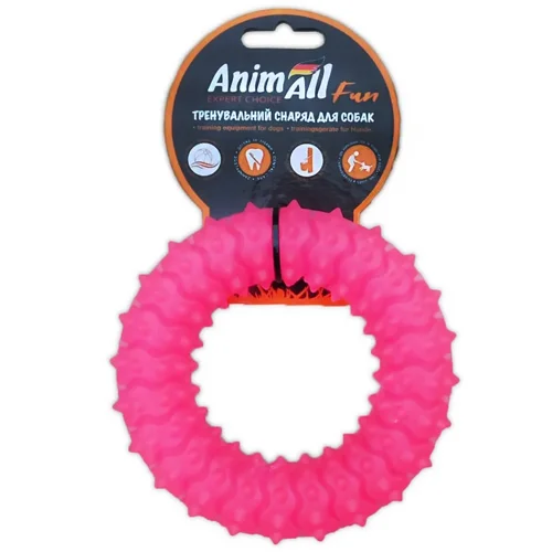 Іграшка AnimAll Fun Кільце з шипами коралове 9см