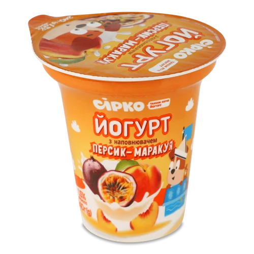 Йогурт Наповнений Персиком/Маракуйєю 1.5% Ст, 240 Г С/Б