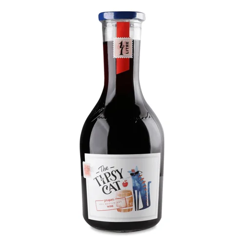 Вино The Tipsy Cat червоне напівсухе 1л