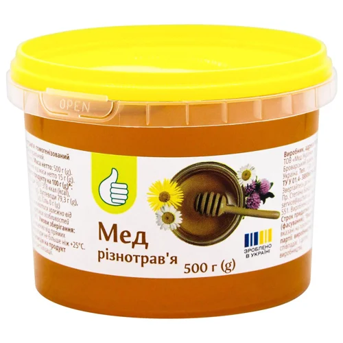 Мед Auchan різнотрав'я 500г