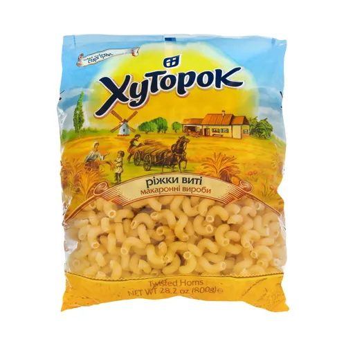 Макаронні вироби Хуторок ріжки виті 800г