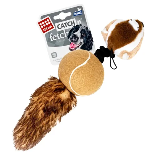 Іграшка для собак GiGwi Catch & Fetch Борсук з 2-ма пищалками 32см