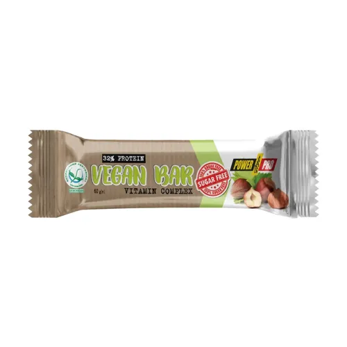 Протеїновий батончик Power Pro 32% Protein Vegan Bar Горіх із сухофруктами, без цукру, 60г