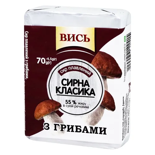 Сир плавлений «Вись» з грибами 55%, 70г