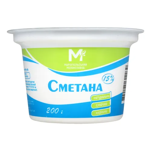 Сметана 15% 200г ст.