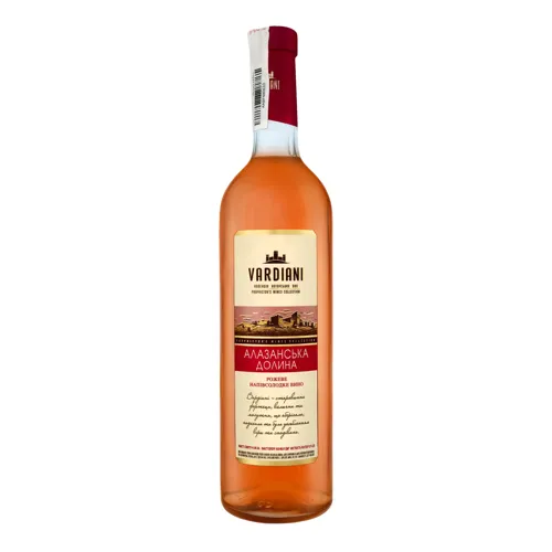 Вино 0.75л 9-13% рожеве напівсолодке Алазанська долина Vardiani пл