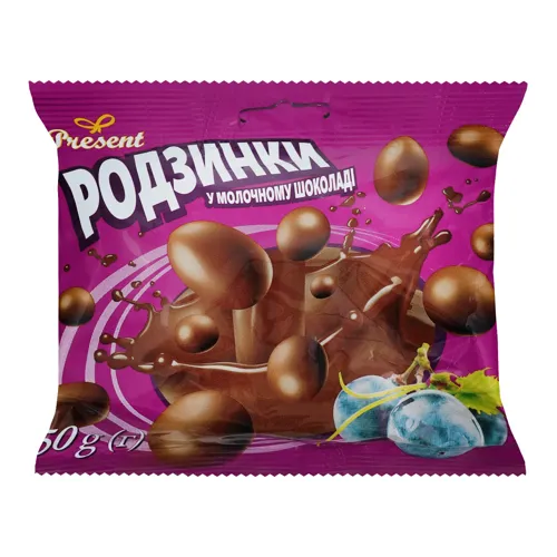 Драже Present Родзинки у молочному шоколаді 150г