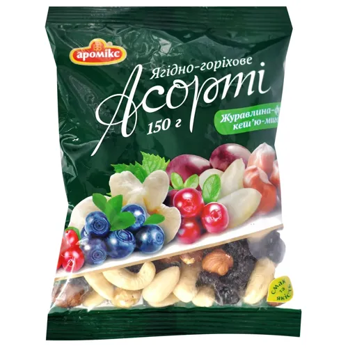 Асорті Аромікс журавлина-фундук-кеш'ю-мигдаль 150г
