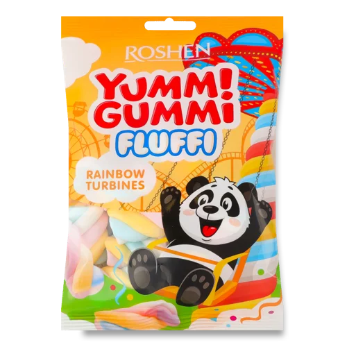 Маршмелоу Rainbow Turbines Yummi Gummi Fluffi Roshen, В/ґ, 65г