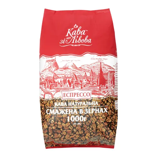 Кава натуральна смажена в зернах Еспрессо Кава зі Львова 1000г