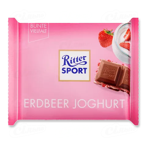 Шоколад молочний Ritter Sport йогурт-полунична начинка 100г
