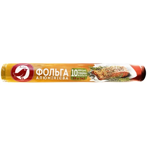 Фольга Auchan алюмінієва 10мкм 10м