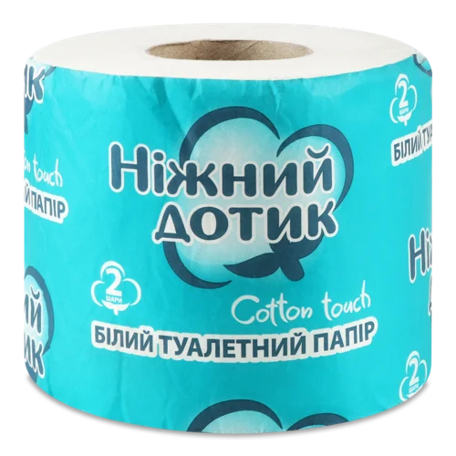 Папір Туалетний Білий 2-Шаровий Ніжний Дотик, 1шт